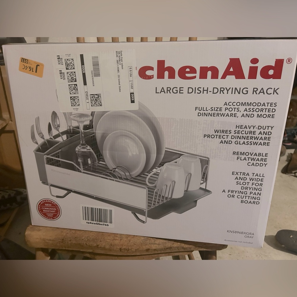 New Kitchen Aide Dish Drying Rack in box. Never been used!